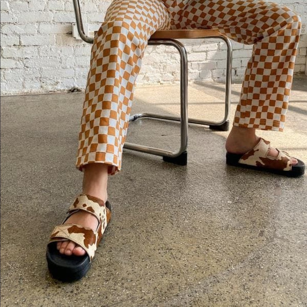Nuance Cow Print Sandals from Lisa Says Gah!